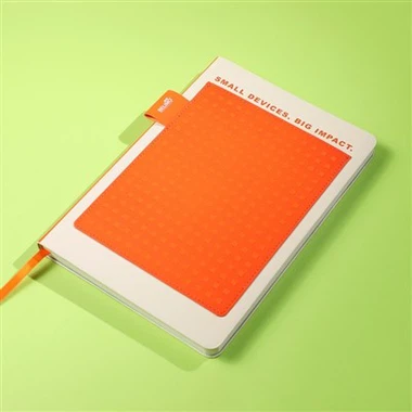 Orange läder anteckningsbok